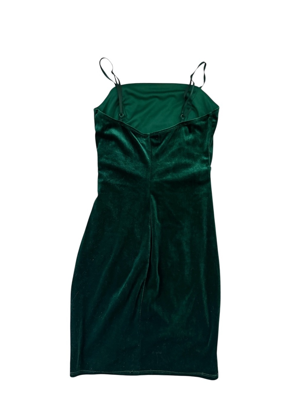 Honey and Rosie Emerald Green Velvet Ruched Mini Dress XS Holiday Cocktail Party - Picture 2 of 6